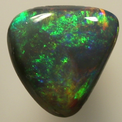SOLID BLACK OPAL Bright green and orange over dark green